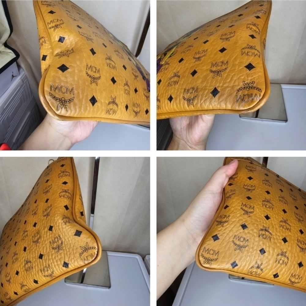 🤎▪️MCM▪️ VISETOS LIMITED Edition cognac crossbody/ Clutch MONKEY BAG - Picture 12 of 14